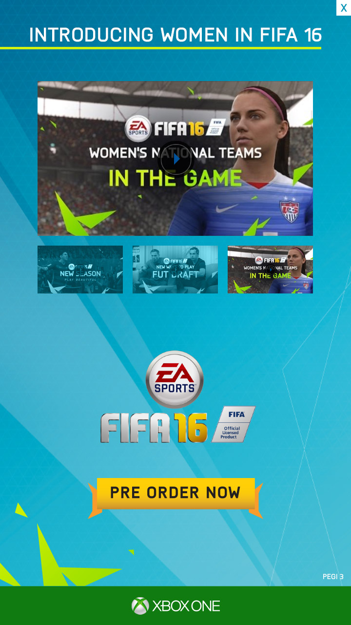 Introducing women in FIFA 16.